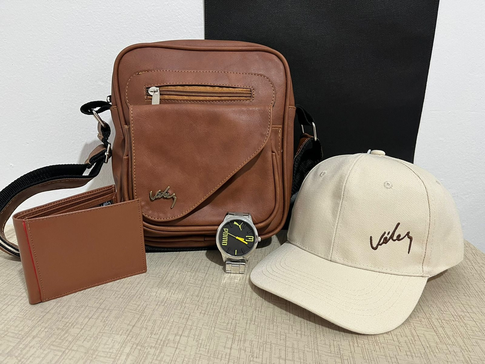 Kit bolso 23 cm GORRA billetera RELOJ
