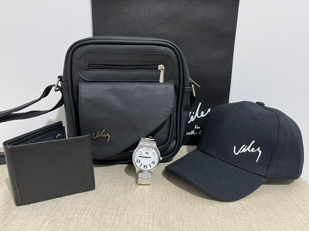Kit bolso 23 cm GORRA billetera RELOJ